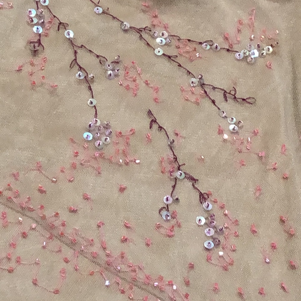 SOLD NWT BCBGMAXAZRIA Collection Gown Size 2 Nude Pink Sequin Floral Embroidery - Picture 10 of 12